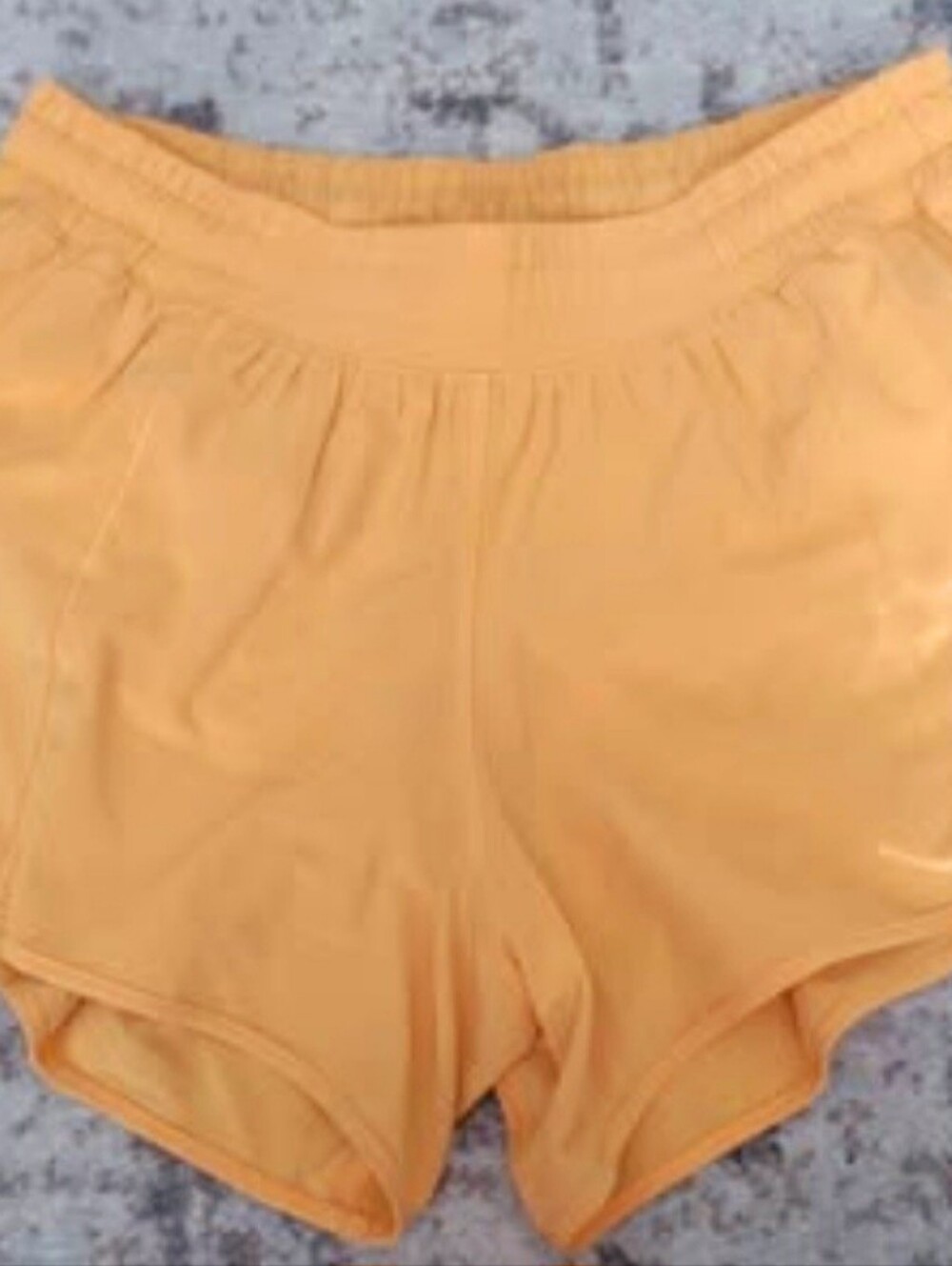 Lululemon Golden Yellow Running Shorts Size 8 Lined Athletic